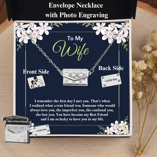 Gift For Wife - Custom Letter Locket with Photo Engraved - 925 silver plated metal