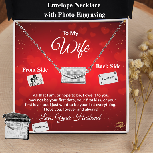 Romantic Gift for Wife - Custom Letter Locket with Photo Engraved - 925 silver plated metal