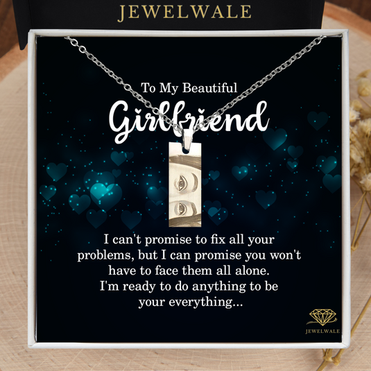 Perfect Token of Love for Your Girlfriend - Eye Engraved Pendant With Message Card