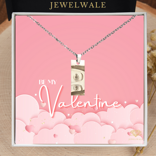 Be My Valentine - Eye Engraved Pendant With Message Card