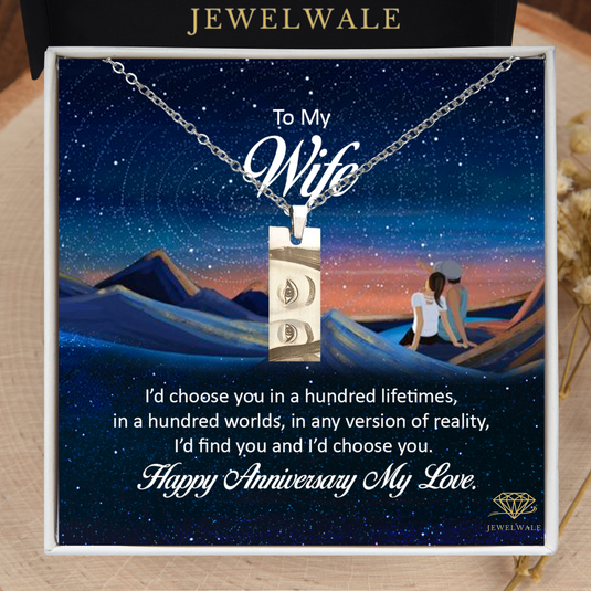 Special Gift For Love - Eye Engraved Pendant With Message Card