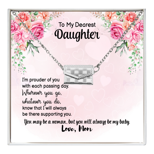 Beautiful Gift To Daughter - Custom Letter Locket with Photo Engraved - 925 silver plated metal