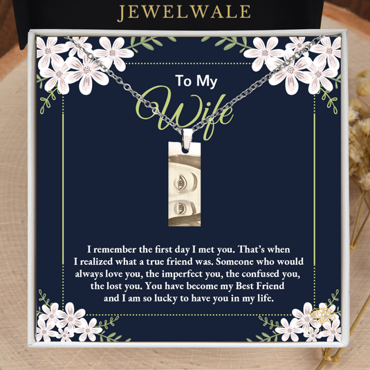 Surprise for Your Wife - Eye Engraved Pendant With Message Card