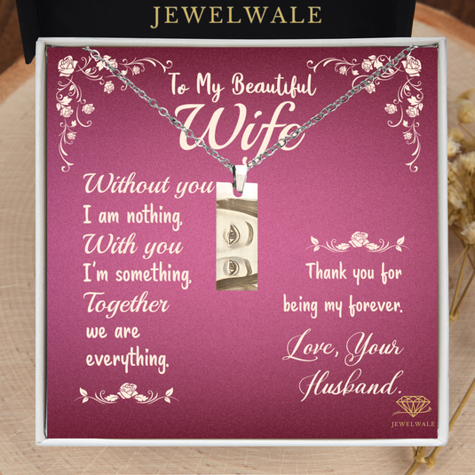 Precious Gift for Your Darling Wife - Eye Engraved Pendant With Message Card