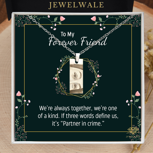 To My Forever Friend - Eye Engraved Pendant With Message Card