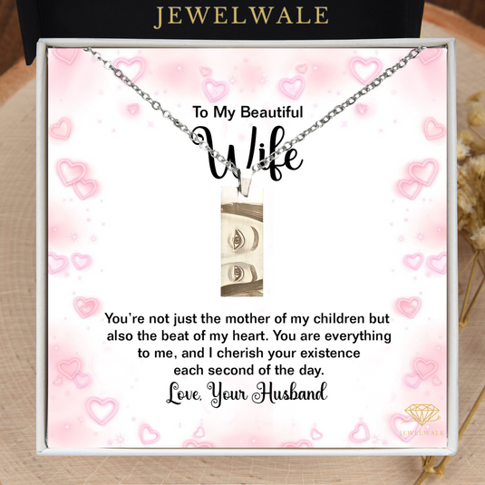 To Romantic Gift For My Wife - Eye Engraved Pendant With Message Card