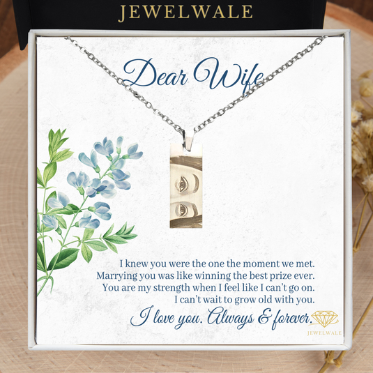 Special Gift to Delight Your Wife - Eye Engraved Pendant With Message Card