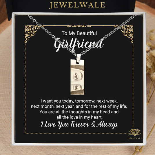 Perfect Gift For Girlfriend - Eye Engraved Pendant With Message Card