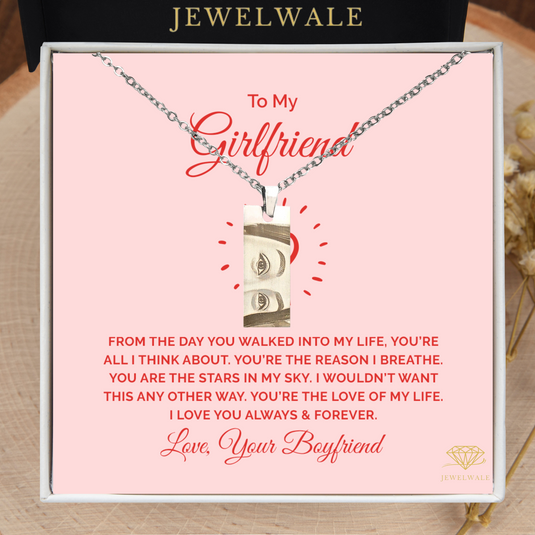 Romantic Special Gift For GF - Eye Engraved Pendant With Message Card