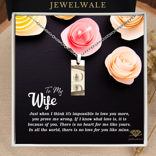 Charming Gift for Wife - Eye Engraved Pendant With Message Card