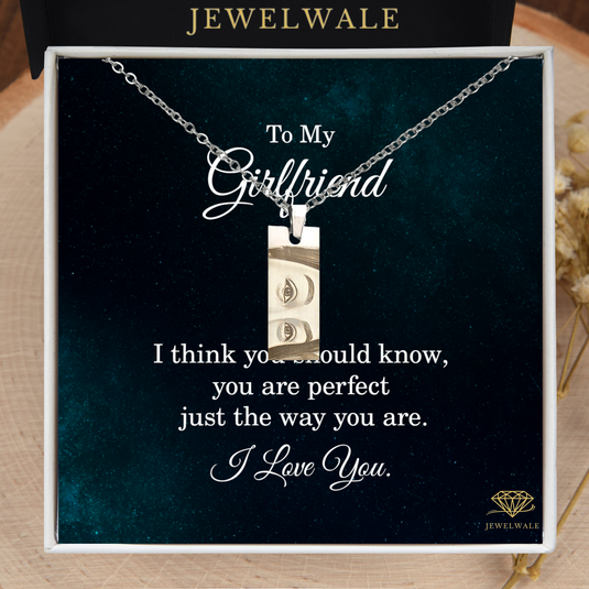 Perfect Gift For Girlfriend - Eye Engraved Pendant With Message Card