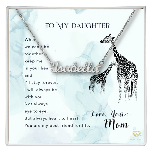 Surprise Gift For Daughter From Mother - Custom Name Necklace With Message Card