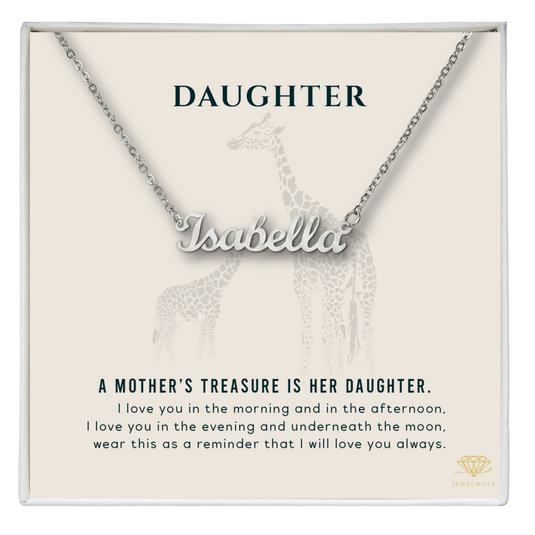 Mother Gift For Daughter - Custom Name Necklace With Message Card